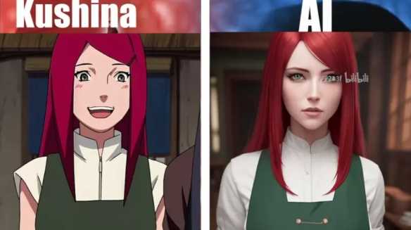 AI绘制《火影忍者》女角色真人化!雏田变身火辣御姐