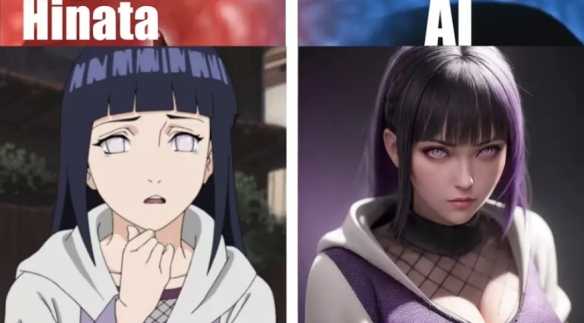AI绘制《火影忍者》女角色真人化!雏田变身火辣御姐