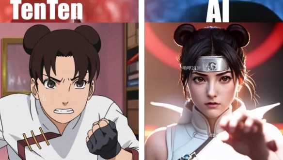 AI绘制《火影忍者》女角色真人化!雏田变身火辣御姐