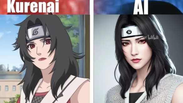 AI绘制《火影忍者》女角色真人化!雏田变身火辣御姐