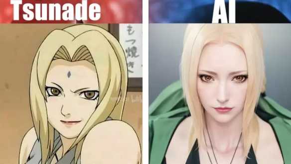 AI绘制《火影忍者》女角色真人化!雏田变身火辣御姐